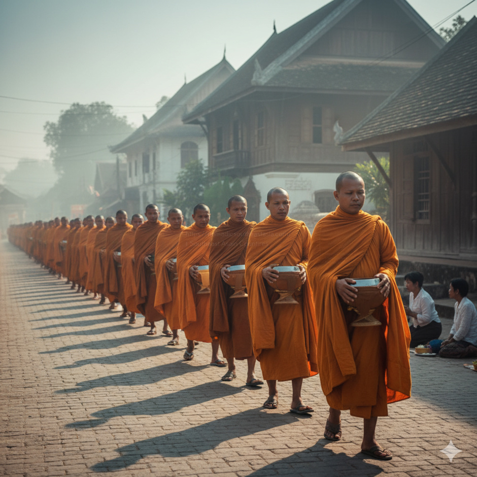 Buddist Monks, Laos