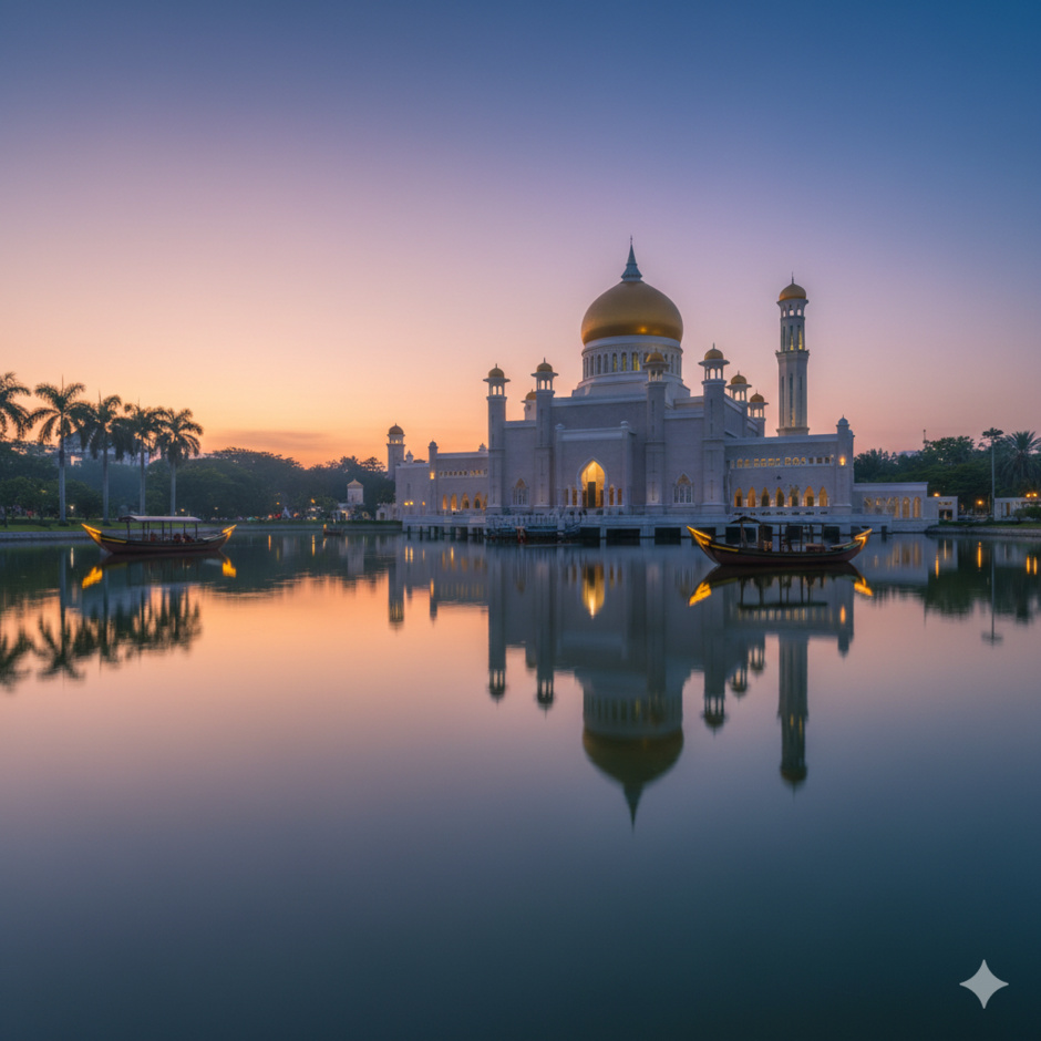 Omar Ali Saifuddien Mosque in Bandar Seri Begawan, Brunei